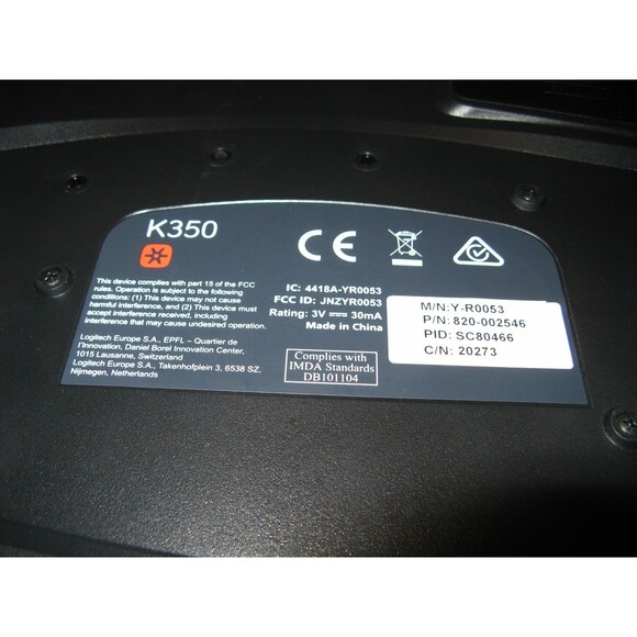 Logitech K350 Comfort Wave Ergonomic Wireless Keyboard With Dongle Tested Works - Picture 4 of 7